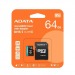 MicroSD  64GB  A-Data Class 10 Premier Pro A1 UHS-I (100 Mb/s) + SD адаптер#2117166