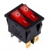 Выключатель клавишный  двойной 250V 16А (6с) ON-OFF красный с подсветкой (SBE-16-S33r-rp)#2116377