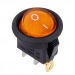 Выключатель клавишный круглый 250В 6А (3с) ON-OFF желтый с подсветкой (SBE-06-S30y)#2116650
