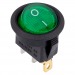 Выключатель клавишный круглый 250В 6А (3с) ON-OFF зеленый с подсветкой (SBE-06-S30g)#2123081