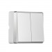 Выключатель 2-клавишный 10А белый "Сириус" (SBE-07w-10-SW2-0)#2114982