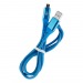 Дата-кабель Smartbuy Micro кабель в резин. оплетке Gear,1м. мет.након., <2А, син.(iK-12ERG blue)/100#2111958