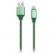 Дата-кабель Smartbuy MicroUSB кабель в нейлон. оплетке Socks, 1 м., <2А, зелен.(iK-12NS green)/100#2111948