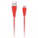Дата-кабель Smartbuy MicroUSB кабель в резин. оплетке Gear, 1 м., <2А, красный (iK-12RG red)/100#2111929