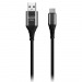 Дата-кабель Smartbuy Type C кабель в рез.оплет. Gear, 1м. мет.након.,<2А,черн.(iK-3112ERG black)/100#2112270
