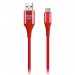 Дата-кабель Smartbuy Type C кабель в рез.оплет. Gear, 1м.мет.након., <2А, красн.(iK-3112ERG red)/100#2112268