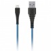 Дата-кабель Smartbuy USB - 8 pin, "карбон", экстрапрочный, 2.0 м, до 2А, синий (iK-520n-2 blue)#2112328