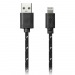 Дата-кабель Smartbuy USB - 8-pin для Apple, нейлон, длина 1 м, черный (iK-512n black)/100#2112249