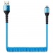 Дата-кабель Smartbuy USB - 8-pin для Apple, спиральный, длина 1,0 м, синий (iK-512sp-blue)#2112278