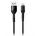 Дата-кабель Smartbuy USB - 8-pin для Apple, спиральный, длина 1,0 м, черный (iK-512sp black)/500#2112166