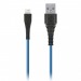 Дата-кабель Smartbuy USB - micro USB, "карбон", экстрапрочный, 1.0 м, до 2А, синий (iK-10n-2 blue)#2112326