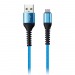Дата-кабель Smartbuy USB - micro USB, спиральный, длина 1,0 м, синий (iK-12sp blue)/100#2111922