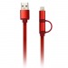 Дата-кабель Smartbuy USB - 2 в 1 Micro+8 pin, длина 1 м, красный (iK-212 red)#2112311