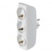 Разветвитель сетевой Тройник , 3 гнезда с заземлением 16А 250B, белый (SBE-16-A04w-3z)#2112701