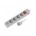 Сетевой фильтр c USB+Type C, 16А, 4 гнезда, c з/ш, с з/к, ПВС, 3 м, серый (SBSP-30C-G)#2112699