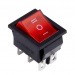 Переключатель клавишный 250В 16А (6с) ON-OFF-ON красный с подсветкой и нейтралью (SBE-16-S32r)#2114025