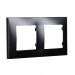 Рамка 2-местная горизонтальная черная "Вега" (SBE-08b-00-FR-2)#2113977