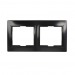 Рамка 2-местная горизонтальная черная "Венера" (SBE-01b-00-FR-2)#2113996
