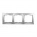 Рамка 3-местная горизонтальная серебро "Венера" (SBE-01s-00-FR-3)#2114000