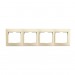 Рамка 4-местная горизонтальная бежевая "Венера" (SBE-01i-00-FR-4)#2114003