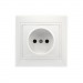 Розетка 1-местная без заземления 10А белая, керамика "Венера" (SBE-01w-10-S1-N-c)/200#2114008
