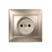 Розетка 1-местная без заземления 10А шампань, "Венера" (SBE-01c-10-S1-N-c)#2114011