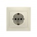 Розетка 1-местная с заземлением 16А бежевая "Венера" (SBE-01i-16-S1-Z-c)#2114012