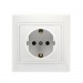 Розетка 1-местная с заземлением 16А белая, керамика "Венера" (SBE-01w-16-S1-Z-c)#2114013