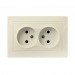 Розетка двойная одноместная без заземления 10А бежевая "Венера" (SBE-01i-10-S2-N-c)#2114015