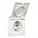 Розетка 1-местная с заземлением с крышкой 16А белая "Капелла" (SBE-09w-16-S1-1ZK)#2113264