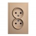 Розетка двойная без заземления 10А шампань "Капелла" (SBE-09c-10-S2-N)#2113274
