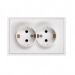 Розетка двойная с заземлением 16А белая "Капелла" (SBE-09w-16-S2-Z)#2113276