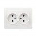 Розетка двойная одноместная без заземления 10А белая, керамика "Марс" (SBE-02w-10-S2-N-c)#2113317
