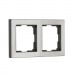 Рамка 2-местная пластик серый никель "Нептун" (SBE-06gn-Metal-FR-2)#2112763
