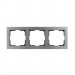 Рамка 3-местная пластик серый никель "Нептун" (SBE-06gn-Metal-FR-3)#2112753