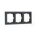 Рамка 3-местная пластик черная "Нептун" (SBE-06b-Plastic-FR-3)#2112751