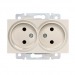 Розетка двойная без заземления бежевая "Нептун" (SBE-05i-10-S2-N)#2113198