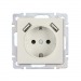 Розетка с заземлением и 2-мя USB 16А бежевая "Нептун" (SBE-05i-16-S1-USB)#2113215