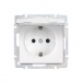 Розетка с заземлением и крышкой 16А, белая "Нептун" (SBE-05w-16-S1-ZK)#2113220