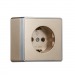 Розетка 1-местная 16А с заземлением шампань "Сириус" (SBE-07c-16-S1-Z)#2113105