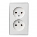 Розетка 2-местная 10А без заземления белая "Сириус" (SBE-07w-16-S2-N)#2113108