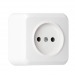Розетка 1-местная 10А без заземления белая, керамика "Юпитер" (SBE-03w-10-S1-N-c)#2112738