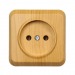Розетка 1-местная 10А без заземления светлое дерево "Юпитер" (SBE-03lw-10-S1-N)#2112739
