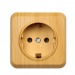 Розетка 1-местная 16А с заземлением светлое дерево "Юпитер" (SBE-03lw-16-S1-Z)#2112743