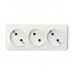 Розетка 3-местная 10А без заземления белая "Юпитер" (SBE-03w-10-S3-N)#2112749