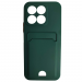Чехол силиконовый Honor X8C матовый цветной с визитницей темно-зеленый#2114301