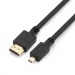 Кабель GoPower HDMI (m)-microHDMI (m) 1м ПВХ ver.2.0 черный Premium Zip-Lock c подвесом (1/200)#2114793