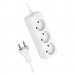 Удлинитель Космос 3р.Б/З 16A 3.0м ПВС 2x1мм² белый (1/20)#2115445