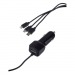 Автомобильное З/У GoPower GPQC13 1USB+Кабель MicroUSB/Lightning/Type-C черный (1/200)#2122090