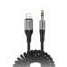 Кабель AUX "3,5 мм" Jack - Lightning Hoco UPA33A (1.5 м) Черный#2117373